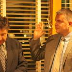 Maple Valley Mayor Sean P. Kelly takes the Oath of Office with his son in attendance during the first council meeting of the year on Monday, Jan. 6, 2019. Photo by Danielle Chastaine.