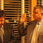 Maple Valley Mayor Sean P. Kelly takes the Oath of Office with his son in attendance during the first council meeting of the year on Monday, Jan. 6, 2019. Photo by Danielle Chastaine.