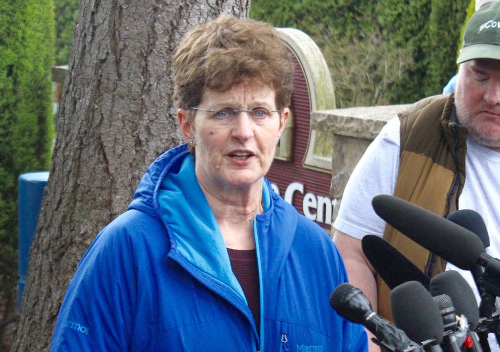 The experiences Pat Herrick had communicating with Life Center regarding her mother Louises passing this morning was a catalyst for the press conference. Blake Peterson/staff photo