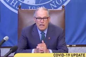 Screenshot from Gov. Jay Inslees announcement May 1, 2020.