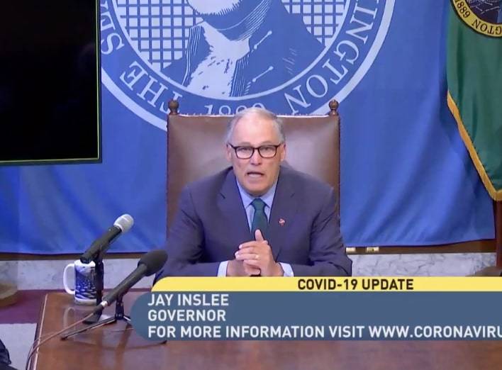 Screenshot from Gov. Jay Inslees announcement May 1, 2020.