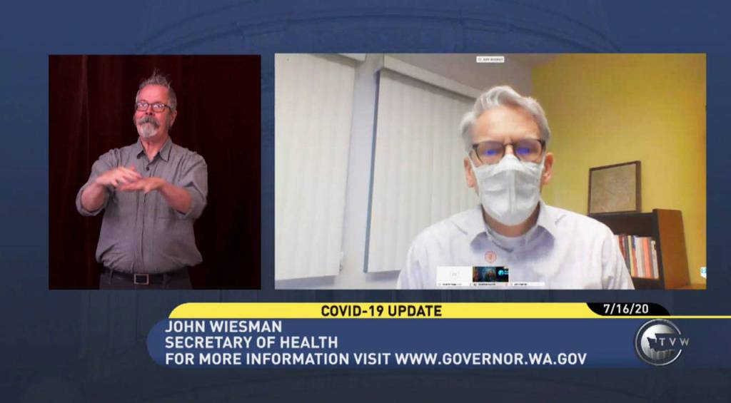 Washington State Secretary of Health John Wiesman said paying attention to social distancing is a full-time job during the governors press conference on COVID-19 on Thursday. (TVW)