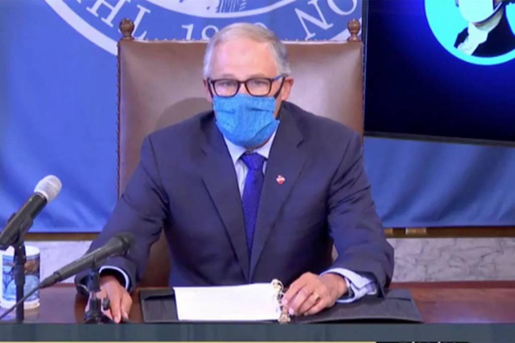 Screenshot from Gov. Jay Inslees press conference July 23, 2020.