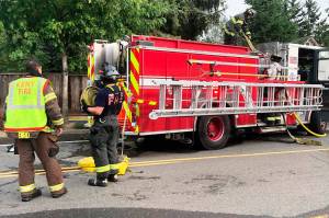 Puget Sound Fire responds to a house fire Sept. 15 in Covington. One resident died in the fire. COURTESY PHOTO, Puget Sound Fire