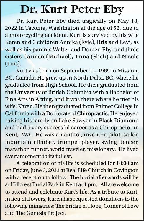 Dr. Kurt Peter Eby | Obituary