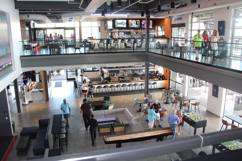Topgolf Renton has three different levels with its own bar. Photo by Bailey Jo Josie/Sound Publishing
