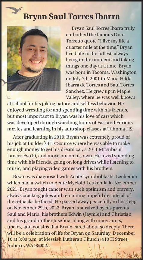 Bryan Saul Torres Ibarra | Obituary