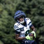 Wide Receiver Ty Scott takes a turn during practice at the VMAC. Photo provided by Maria Dorsten.