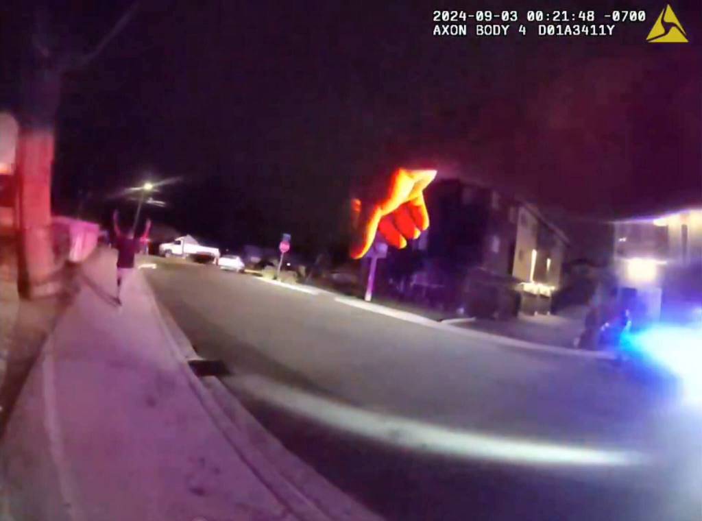 Eric Perkins being arrested. (Screenshot from video by Pierce County Sheriffs Office X account)