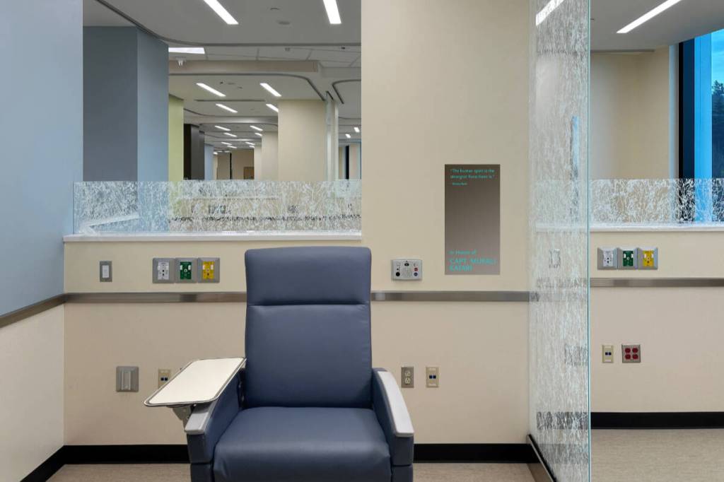 The 41-bay Infusion & Immunotherapy Center will have comfortable, spacious treatment areas where patients can receive care from specially trained teams. Photo illustration courtesy of Valley Medical Center