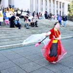 The Advocacy day began with a performance by a Nepalese dancer in front of the north steps of the Legislative Building in Olympia, Washington. Photo by Keelin Everly-Lang / the Mirror