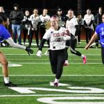 Kentlake junior Kaylee Guiles finds a hole in against Kent-Meridian. Ben Ray / The Reporter