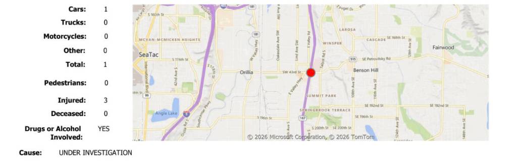 Washington State Patrol press memo. Screenshot.