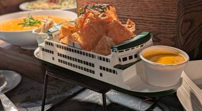 The highlight was the ballparks new food trays, in honor of Washingtons famous ferries. Photo by Bailey Jo Josie/Sound Publishing