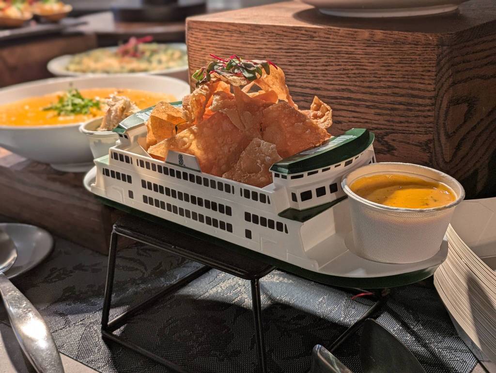 The highlight was the ballparks new food trays, in honor of Washingtons famous ferries. Photo by Bailey Jo Josie/Sound Publishing