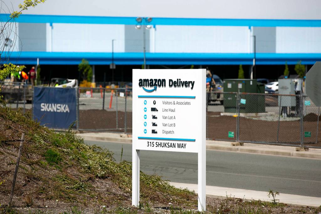 The entrance to an Amazon facility in Everett, Washington. Sound Publishing File Photo