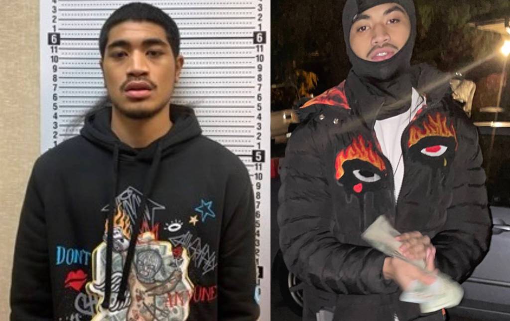 Duke Vivaos Department of Corrections mugshot and his Soundcloud profile picture. Courtesy photos