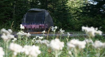 The Marine Memorial near Round Pass, which is accessible by hiking or biking. Photo courtesy of National Park Service.