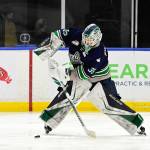 Marek Sklenicka distributes the puck. Photo provided by Seattle Thunderbirds.